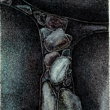 「mes soeurs 4」というタイトルの描画 Michèle Caranoveによって, オリジナルのアートワーク, インク