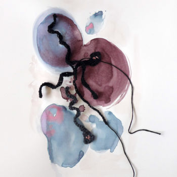 Pittura intitolato "un petit organisme" da Michèle Caranove, Opera d'arte originale, Inchiostro