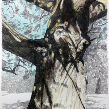 Картина под названием "Variation Pirot" - Michèle Caranove, Подлинное произведение искусства, Чернила