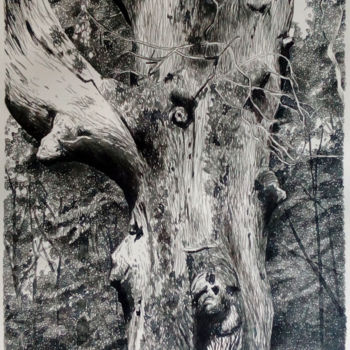 "La sentinelle" başlıklı Resim Michèle Caranove tarafından, Orijinal sanat, Mürekkep
