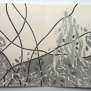 Drawing titled "Dessin3" by Michèle Caranove, Original Artwork, Ink