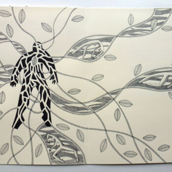 Drawing titled "Dessin12" by Michèle Caranove, Original Artwork, Ink