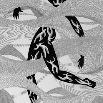 Dessin intitulée ""Sirène laminaire"…" par Michèle Caranove, Œuvre d'art originale, Encre