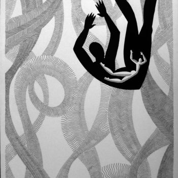 Dessin intitulée ""Sirène laminaire I…" par Michèle Caranove, Œuvre d'art originale, Encre