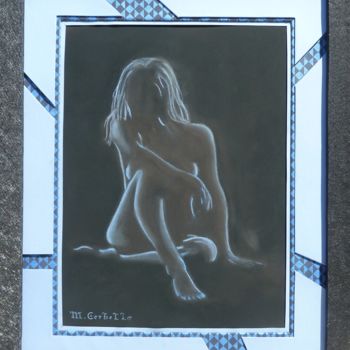 "Clair Obscur bleu -" başlıklı Tablo Michèle Cerbello (Pastelliste) tarafından, Orijinal sanat, Pastel Karton üzerine monte…