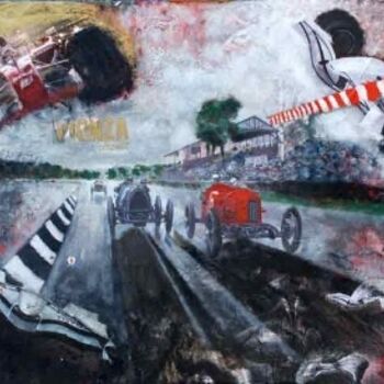 Painting titled "Monza circuit" by Michele De Marco, Original Artwork