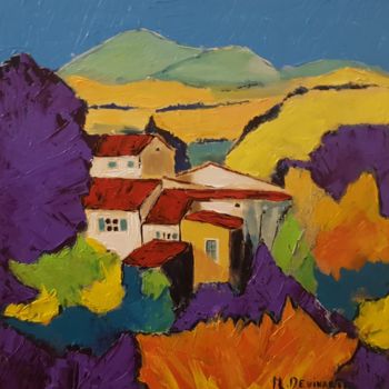 Painting titled "VILLAGE CORSE (revi…" by Michele Devinante, Original Artwork