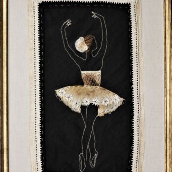 Art textile intitulée "Aubade 3" par Michèle Duvillet, Œuvre d'art originale, Fil Monté sur Carton