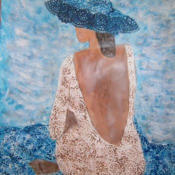 Peinture intitulée "la femme à la robe…" par Michele G, Œuvre d'art originale, Acrylique