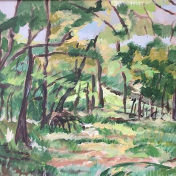 Pittura intitolato "Forêt" da Michèle Gerbaud, Opera d'arte originale