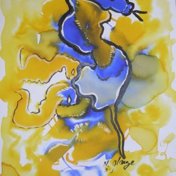 Картина под названием "VIPERE" - Michele Glaize, Подлинное произведение искусства, Чернила