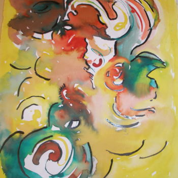 Malerei mit dem Titel "EN RECHERCHE" von Michele Glaize, Original-Kunstwerk, Tinte