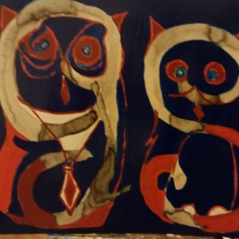 Painting titled "MONSIEUR MADAME" by Michele Glaize, Original Artwork, Acrylic