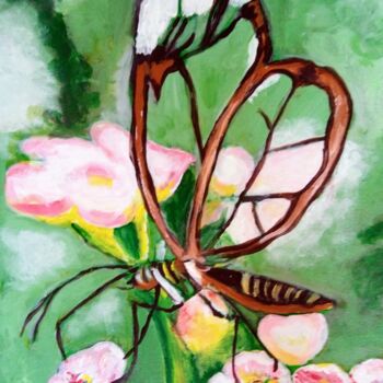 Painting titled "LE PAPILLON" by Michele Glaize, Original Artwork, Acrylic