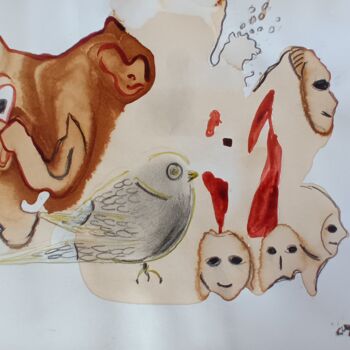 Peinture intitulée "HORS NORMES" par Michele Glaize, Œuvre d'art originale, Encre