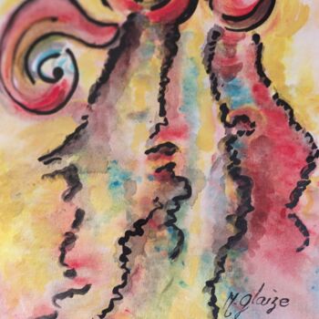 Painting titled "troisieme personne…" by Michele Glaize, Original Artwork, Acrylic