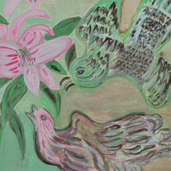 Pintura intitulada "Ballade au printemps" por Michele Glaize, Obras de arte originais, Acrílico