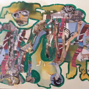 Collages intitulée "Transformation du c…" par Michele Glaize, Œuvre d'art originale, Collages Monté sur Carton