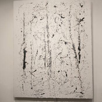 Malerei mit dem Titel "Abstraction noir et…" von Michele Gosselin, Original-Kunstwerk, Acryl