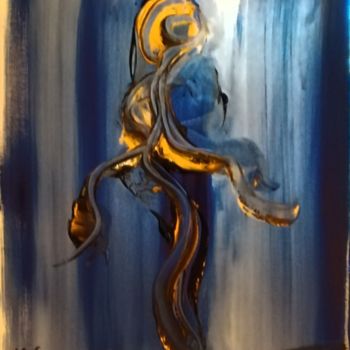 Painting titled "GITANE / GYPSY" by Michele Guillot, Original Artwork, Acrylic Mounted on Wood Stretcher frame