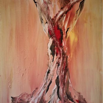 Картина под названием "DÉCHIREMENT/ TEARING" - Michele Guillot, Подлинное произведение искусства, Акрил Установлен на Деревя…