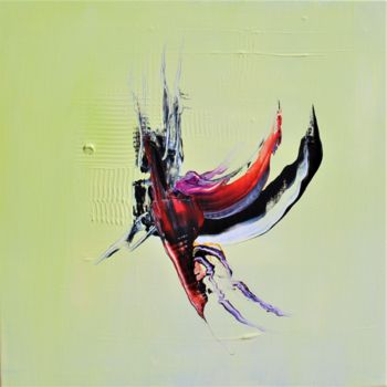 Painting titled "ENVOL / FLIGHT" by Michele Guillot, Original Artwork, Acrylic Mounted on Wood Stretcher frame
