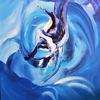 Painting titled "ANTARCTICA" by Michele Guillot, Original Artwork, Acrylic Mounted on Wood Stretcher frame