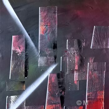 Painting titled "LES LUMIÈRES DE LA…" by Michele Guillot, Original Artwork, Acrylic Mounted on Wood Stretcher frame