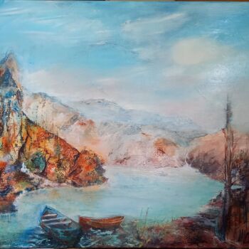 Painting titled "Paisible solitude" by Michèle Labbre Cayla, Original Artwork, Oil