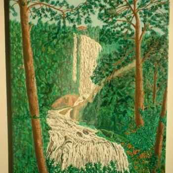 Painting titled "Cascata delle Marmo…" by Michele Montalto, Original Artwork, Other