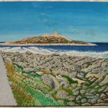 Painting titled "Isola delle Femmine…" by Michele Montalto, Original Artwork, Oil