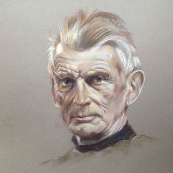 Painting titled "Samuel Beckett" by Michèle Rais, Original Artwork, Pastel