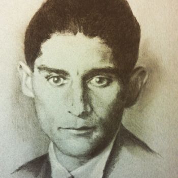 Drawing titled "Franz Kafka" by Michèle Rais, Original Artwork, Pencil