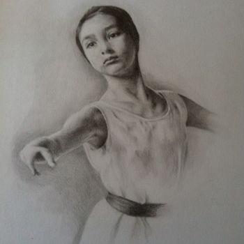 제목이 "danse 6"인 그림 Michèle Rais로, 원작, 흑연