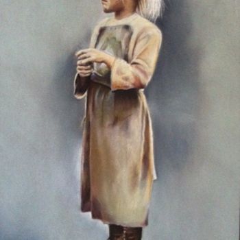 Painting titled "Petite fille" by Michèle Rais, Original Artwork, Pastel