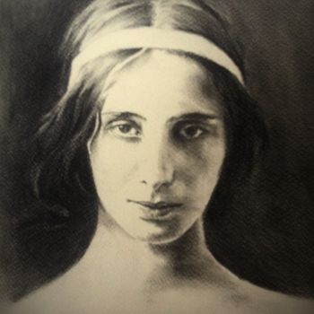 Рисунок под названием "Anna Pavlova" - Michèle Rais, Подлинное произведение искусства, Древесный уголь