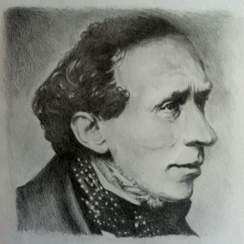 Drawing titled "Hans Christian Ande…" by Michèle Rais, Original Artwork, Graphite