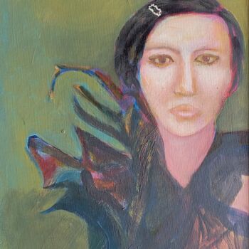 Malerei mit dem Titel "Judy" von Michele Rene, Original-Kunstwerk, Acryl