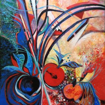 Peinture intitulée "Ma Pomme" par Michèle Padoy, Œuvre d'art originale, Acrylique