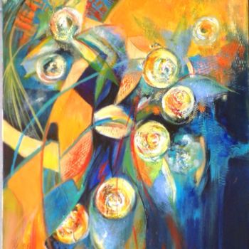 Peinture intitulée "Bouquet stellaire" par Michèle Padoy, Œuvre d'art originale, Acrylique