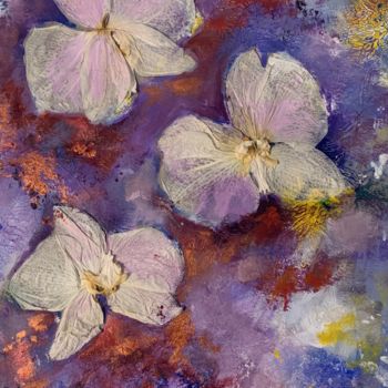 Pittura intitolato "Phalaenopsis en amb…" da Michèle Padoy, Opera d'arte originale, Acrilico Montato su Vetro