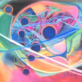 Painting titled "Cerebral connections" by Michèle Padoy, Original Artwork, Pastel Mounted on Cardboard