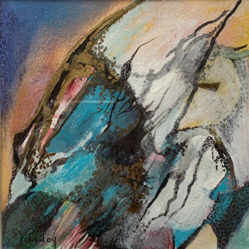 Pintura intitulada "BLEU : « Bora Bora »" por Michèle Padoy, Obras de arte originais, Acrílico Montado em Outro painel rígido