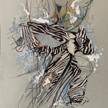 Peinture intitulée "zebra" par Michèle Padoy, Œuvre d'art originale, Acrylique