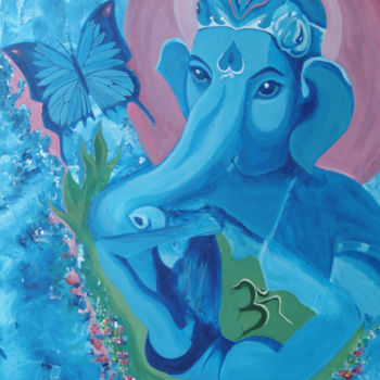 Painting titled "Ganeshas Yogini" by Michele Angelo Giocondo Ciotoli, Original Artwork, Acrylic