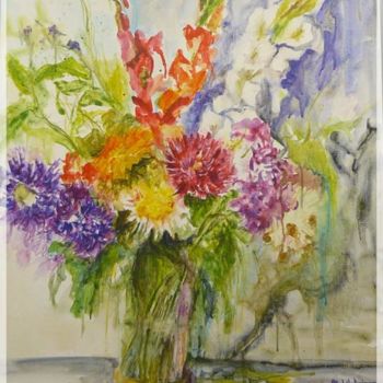 Painting titled "Le bouquet d'Annick" by Milor, Original Artwork