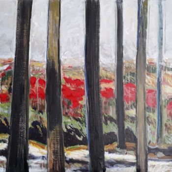 Malarstwo zatytułowany „La lande” autorstwa Michèle Dutruel-Dandelot, Oryginalna praca, Akryl
