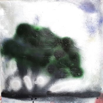 Pintura intitulada "Les trois arbres en…" por Michèle Dutruel-Dandelot, Obras de arte originais, Tinta spray