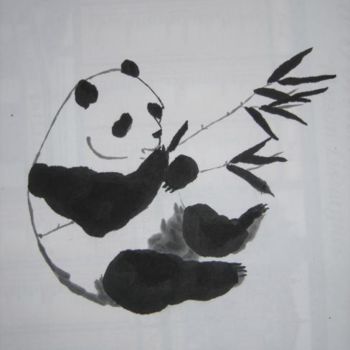 Painting titled "PANDA" by Michèle Giovagnoni, Original Artwork