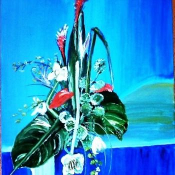Painting titled "Le bouquet" by Michele Imbert, Original Artwork, Oil